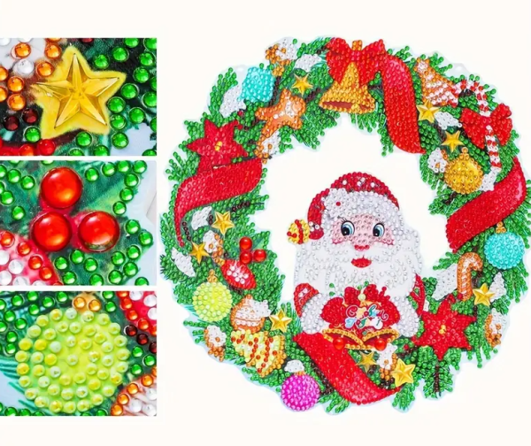 Diamond Painting Kristallanhänger Kranz Weihnachtsmann